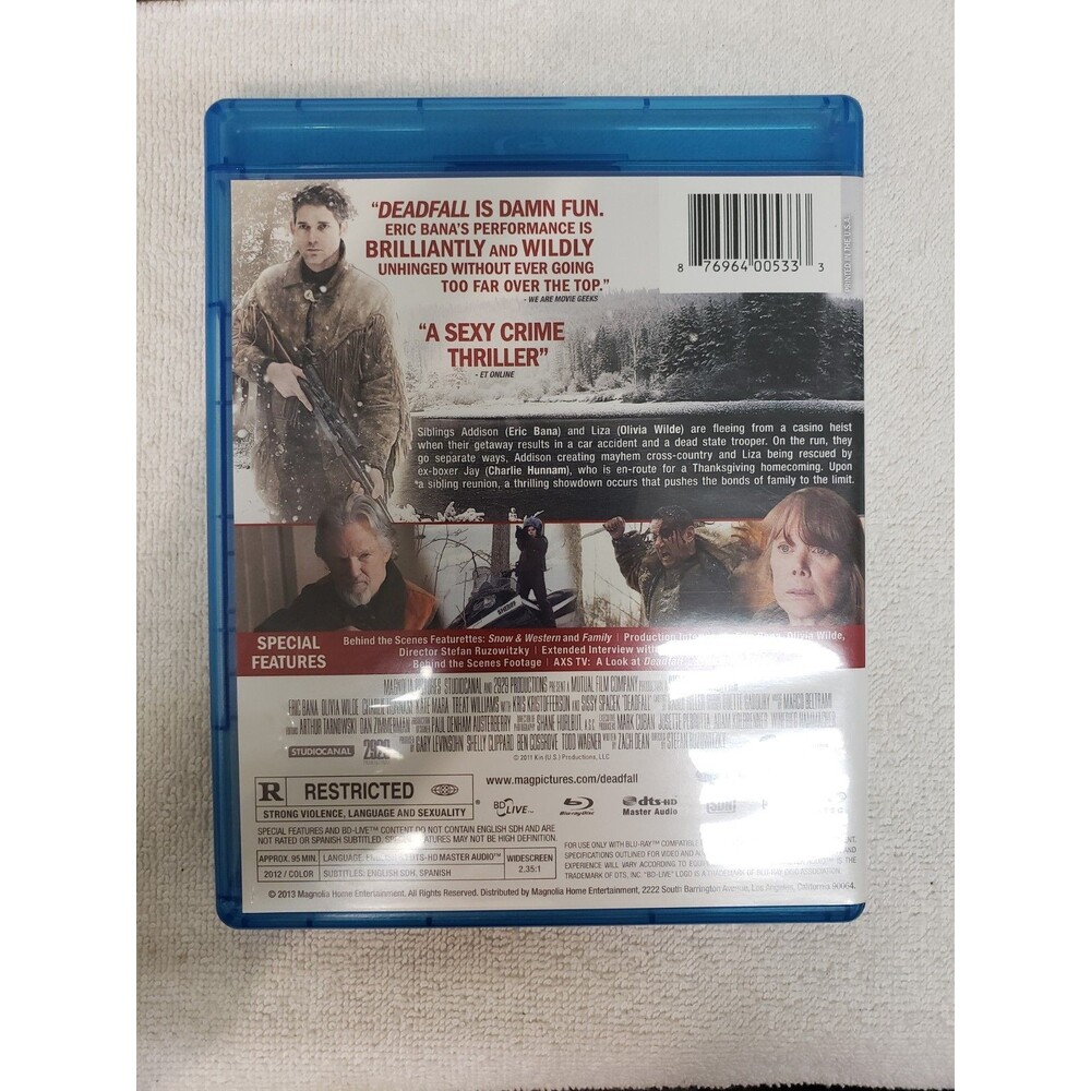 Deadfall (Blu-Ray, 2012) Tested - Picture 2 of 4
